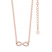 Colier argint placat cu aur roz infinit cu pietre DiAmanti Z1107N_RG-DIA